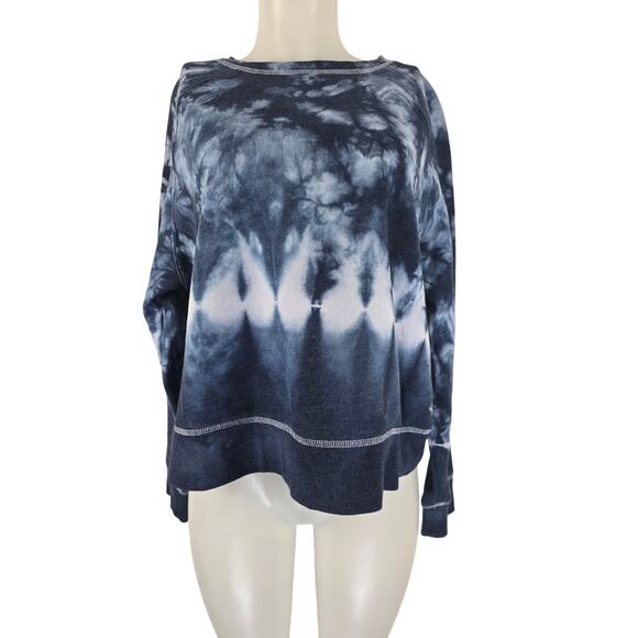 JoyLab Blue Tie Dye Cropped Women's Athletic Athleisure Winter Sweatshirt L - Picture 1 of 5